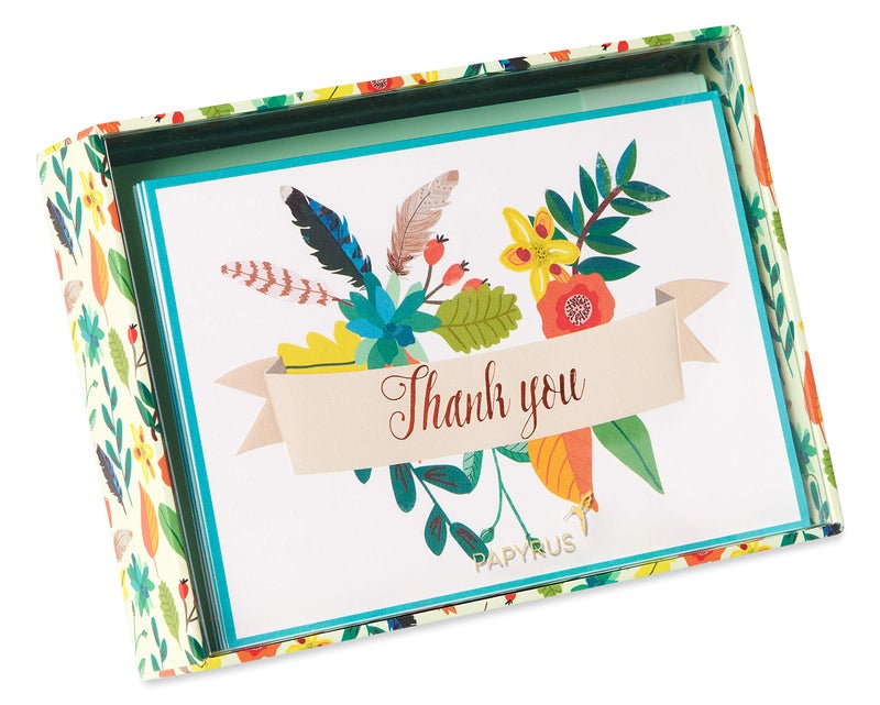 Papyrus Thank You Cards with Envelopes, Floral Banner (12-Count) - Image 4